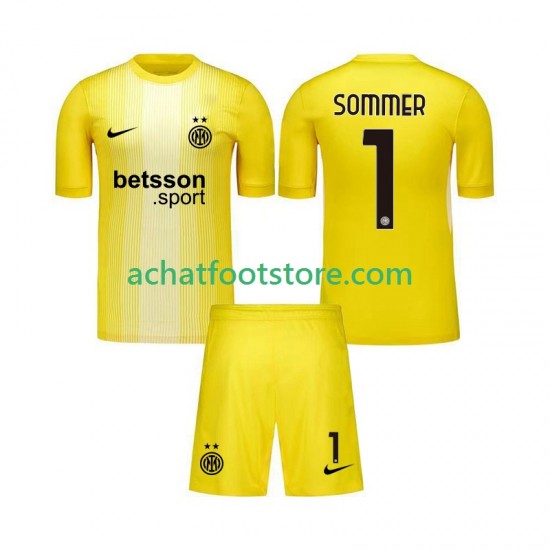 Maillot Inter Milan Yann Sommer 1 Gardien Extérieur Tenue pour Enfant 2025-2026 Manche Courte