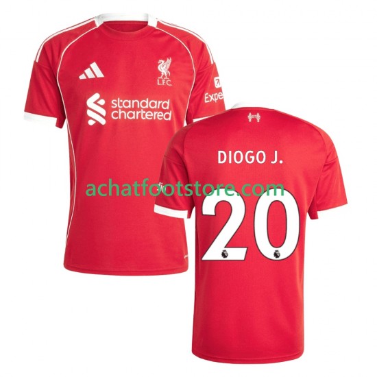 Maillot Liverpool Diogo Jota 20 Domicile Tenue pour Homme 2025-2026 Manche Courte