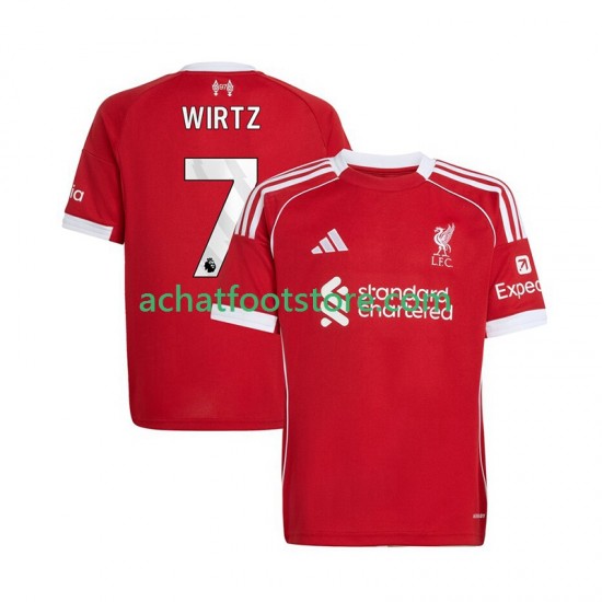 Maillot Liverpool Florian Wirtz 7 Domicile Tenue pour Homme 2025-2026 Manche Courte