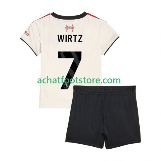 Maillot Liverpool Florian Wirtz 7 Extérieur Tenue pour Enfant 2025-2026 Manche Courte