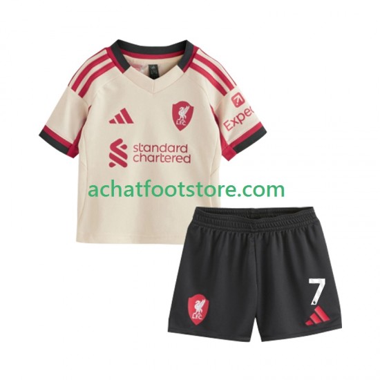 Maillot Liverpool Florian Wirtz 7 Extérieur Tenue pour Enfant 2025-2026 Manche Courte