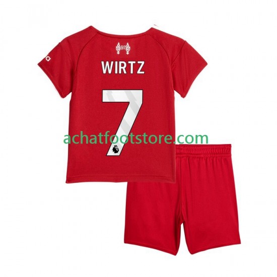 Maillot Liverpool Florian Wirtz 7 Domicile Tenue pour Enfant 2025-2026 Manche Courte