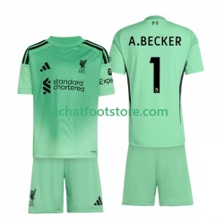 Maillot Liverpool Alisson Becker 1 Gardien Domicile Tenue pour Enfant 2025-2026 Manche Courte