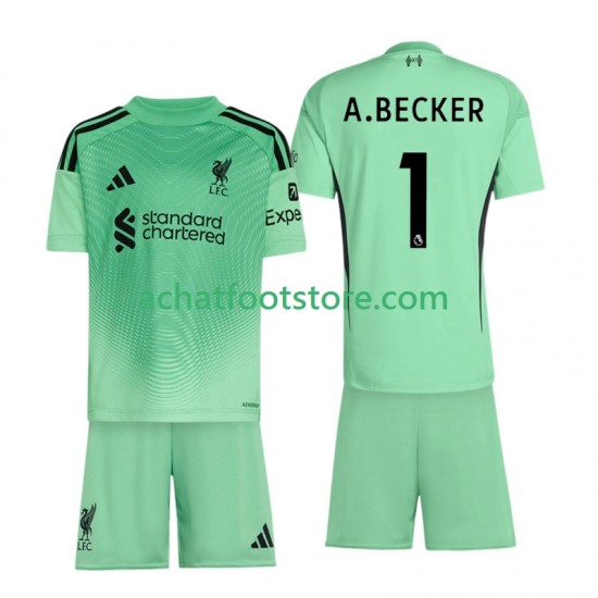 Maillot Liverpool Alisson Becker 1 Gardien Domicile Tenue pour Enfant 2025-2026 Manche Courte