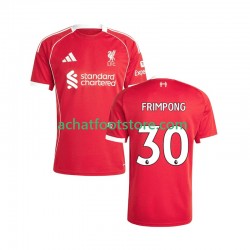 Maillot Liverpool Jeremie Frimpong 30 Domicile Tenue pour Homme 2025-2026 Manche Courte
