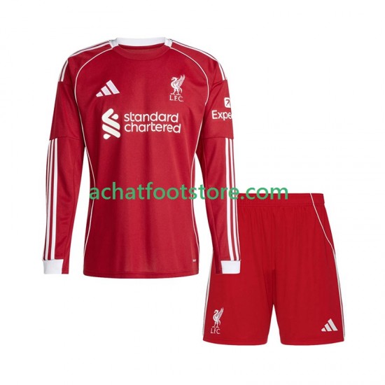 Maillot Liverpool Domicile Tenue pour Enfant 2025-2026 Manche Longue