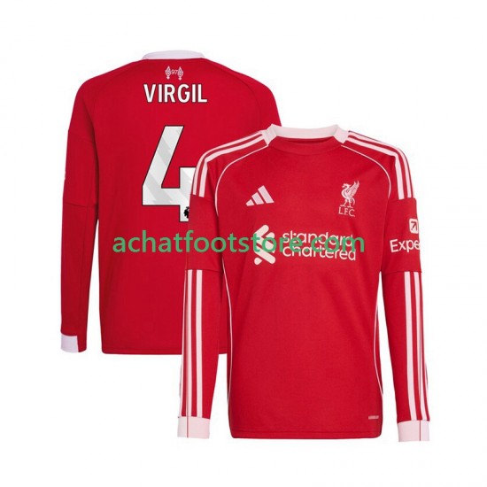 Maillot Liverpool Virgil van Dijk 4 Domicile Tenue pour Homme 2025-2026 Manche Longue