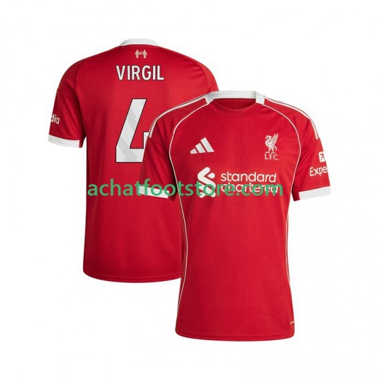 Maillot Liverpool Virgil van Dijk 4 Domicile Tenue pour Homme 2025-2026 Manche Courte