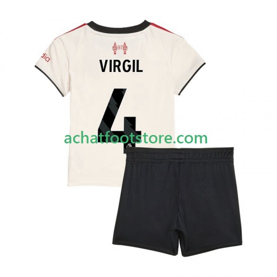 Maillot Liverpool Virgil van Dijk 4 Extérieur Tenue pour Enfant 2025-2026 Manche Courte