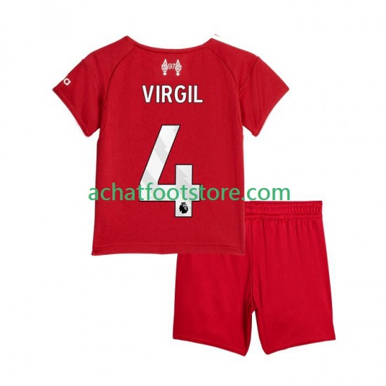 Maillot Liverpool Virgil van Dijk 4 Domicile Tenue pour Enfant 2025-2026 Manche Courte