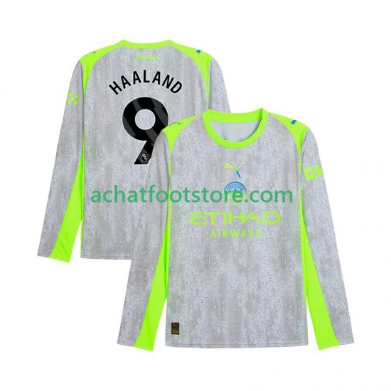 Maillot Manchester City Erling Haaland 9 3ème Tenue pour Homme 2025-2026 Manche Longue