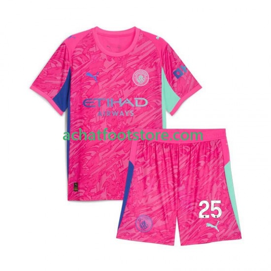 Maillot Manchester City Gianluigi Donnarumma 25 Gardien Extérieur Tenue pour Enfant 2025-2026 Manche Courte