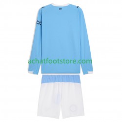 Maillot Manchester City Domicile Tenue pour Enfant 2025-2026 Manche Longue