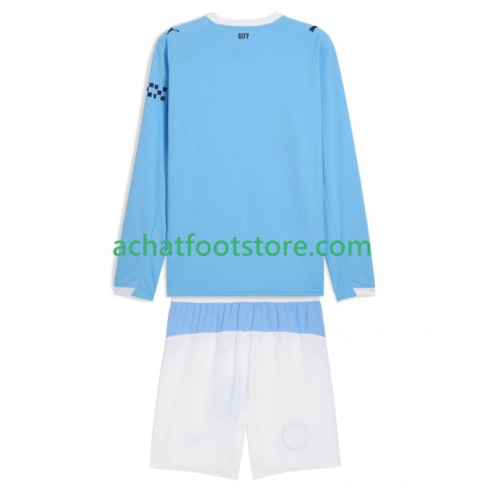 Maillot Manchester City Domicile Tenue pour Enfant 2025-2026 Manche Longue