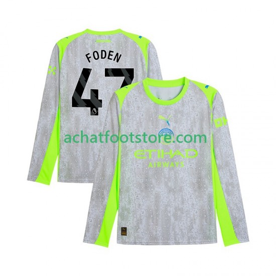 Maillot Manchester City Phil Foden 47 3ème Tenue pour Homme 2025-2026 Manche Longue