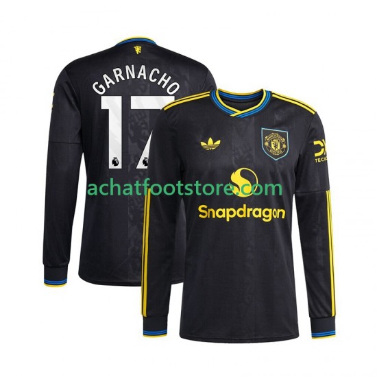 Maillot Manchester United Alejandro Garnacho 17 3ème Tenue pour Homme 2025-2026 Manche Longue
