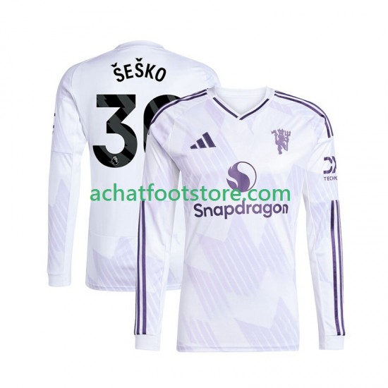 Maillot Manchester United Benjamin Sesko 30 Extérieur Tenue pour Homme 2025-2026 Manche Longue