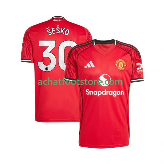 Maillot Manchester United Benjamin Sesko 30 Domicile Tenue pour Homme 2025-2026 Manche Courte