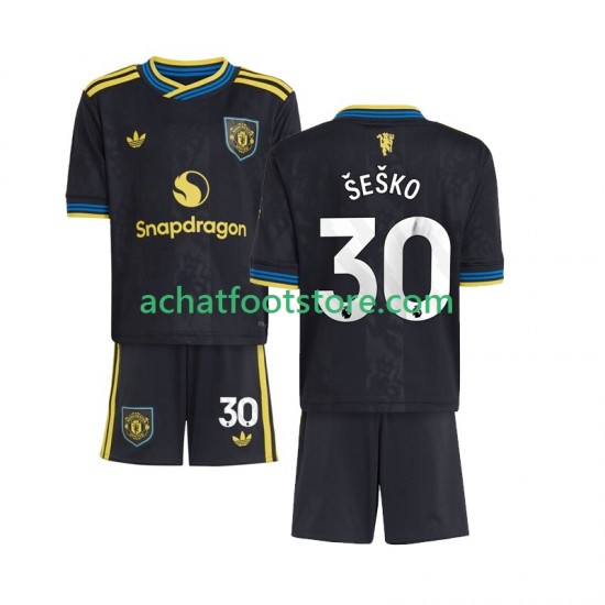 Maillot Manchester United Benjamin Sesko 30 3ème Tenue pour Enfant 2025-2026 Manche Courte