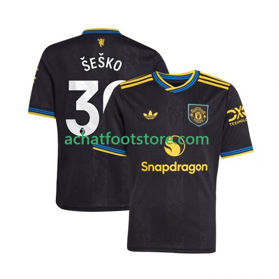 Maillot Manchester United Benjamin Sesko 30 3ème Tenue pour Homme 2025-2026 Manche Courte