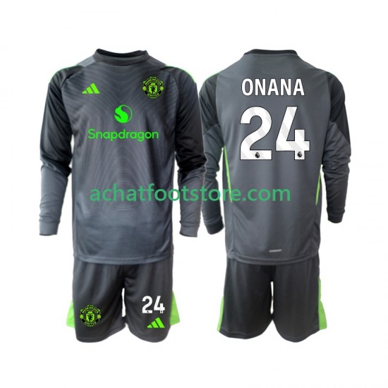 Maillot Manchester United Andre Onana 24 Gardien Extérieur Tenue pour Enfant 2025-2026 Manche Longue