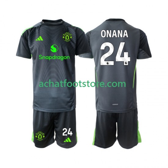 Maillot Manchester United Andre Onana 24 Gardien Extérieur Tenue pour Enfant 2025-2026 Manche Courte