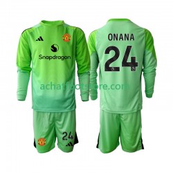 Maillot Manchester United Andre Onana 24 Gardien 4ème Tenue pour Enfant 2025-2026 Manche Longue