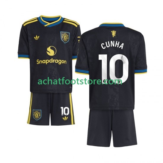 Maillot Manchester United Matheus Cunha 10 3ème Tenue pour Enfant 2025-2026 Manche Courte