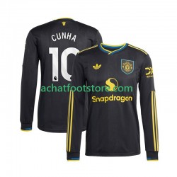 Maillot Manchester United Matheus Cunha 10 3ème Tenue pour Homme 2025-2026 Manche Longue