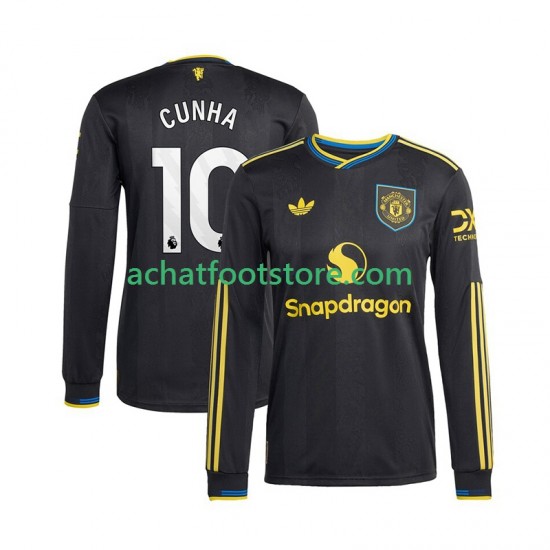 Maillot Manchester United Matheus Cunha 10 3ème Tenue pour Homme 2025-2026 Manche Longue