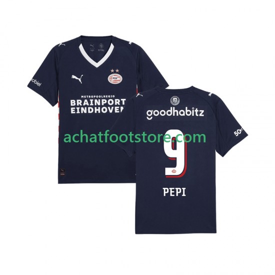 Maillot PSV Eindhoven Ricardo Pepi 9 Extérieur Tenue pour Homme 2025-2026 Manche Courte