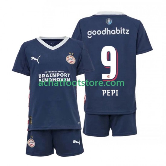 Maillot PSV Eindhoven Ricardo Pepi 9 Extérieur Tenue pour Enfant 2025-2026 Manche Courte