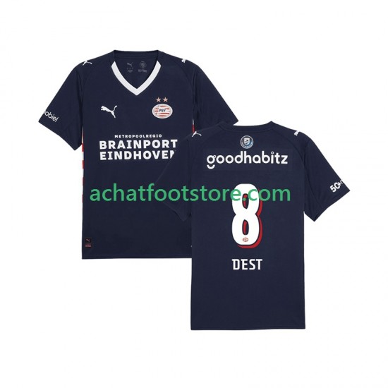 Maillot PSV Eindhoven Sergino Dest 8 Extérieur Tenue pour Homme 2025-2026 Manche Courte