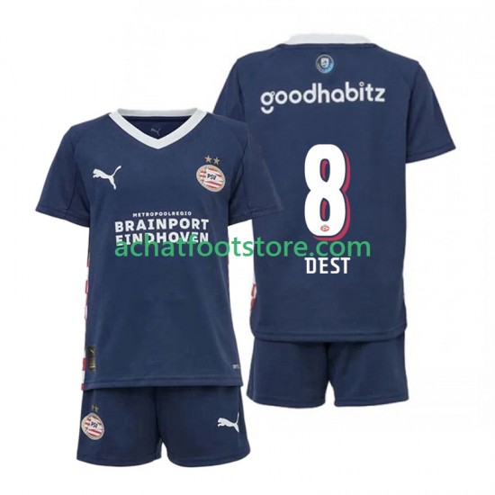 Maillot PSV Eindhoven Sergino Dest 8 Extérieur Tenue pour Enfant 2025-2026 Manche Courte