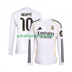 Maillot Real Madrid Mbappé Kylian 10 Domicile Tenue pour Homme 2025-2026 Manche Longue