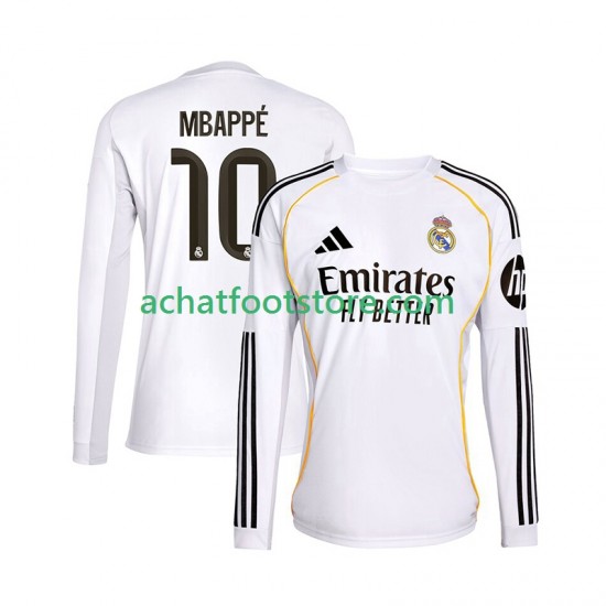 Maillot Real Madrid Mbappé Kylian 10 Domicile Tenue pour Homme 2025-2026 Manche Longue