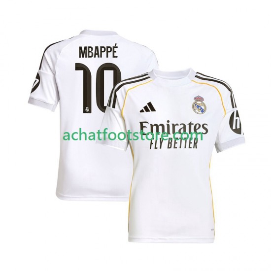 Maillot Real Madrid Mbappé Kylian 10 Domicile Tenue pour Homme 2025-2026 Manche Courte