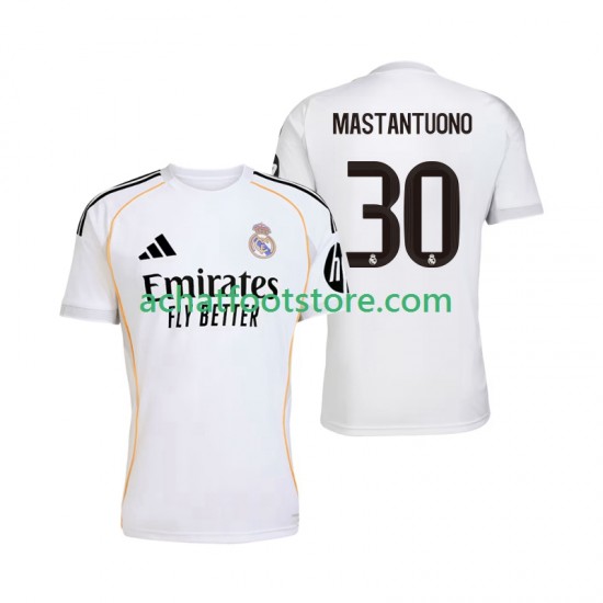 Maillot Real Madrid Mastantuono 30 Domicile Tenue pour Homme 2025-2026 Manche Courte
