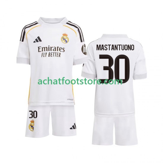 Maillot Real Madrid Mastantuono 30 Domicile Tenue pour Enfant 2025-2026 Manche Courte