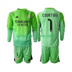 Maillot Real Madrid Thibaut Courtois 1 Extérieur Tenue pour Enfant 2025-2026 Manche Longue