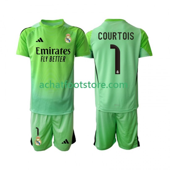 Maillot Real Madrid Thibaut Courtois 1 Extérieur Tenue pour Enfant 2025-2026 Manche Courte