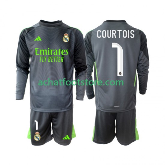 Maillot Real Madrid Thibaut Courtois 1 3ème Tenue pour Enfant 2025-2026 Manche Longue