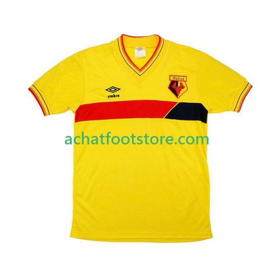 Maillot Watford Rétro Domicile Tenue pour Homme 1985 Manche Courte