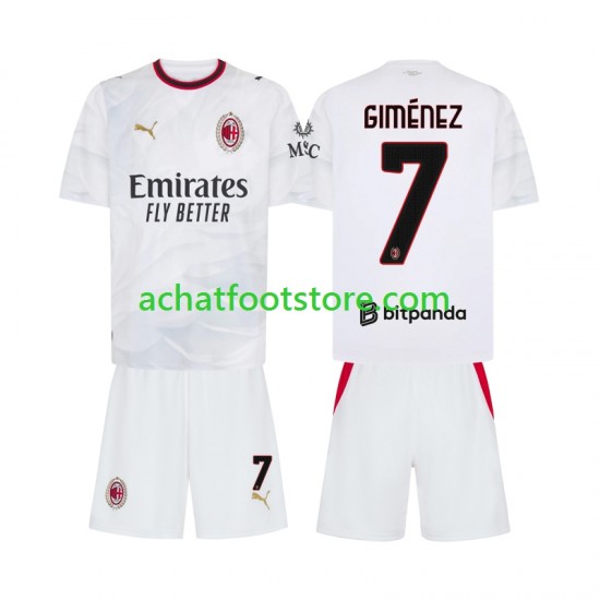 Maillot AC Milan Gimenez 7 Extérieur Tenue pour Enfant 2026-2027 Manche Courte