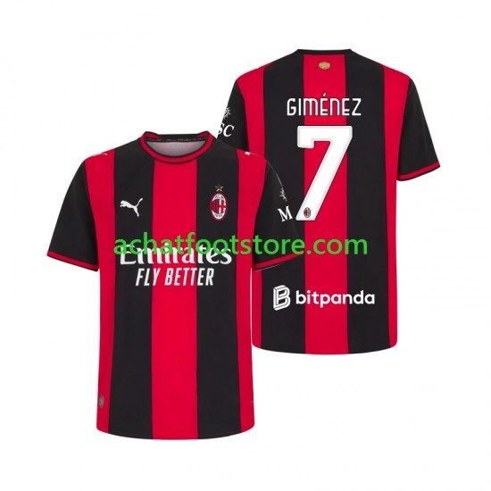 Maillot AC Milan Gimenez 7 Domicile Tenue pour Homme 2026-2027 Manche Courte