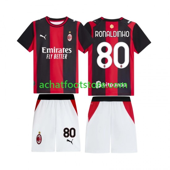 Maillot AC Milan Ronaldinho 80 Domicile Tenue pour Enfant 2026-2027 Manche Courte