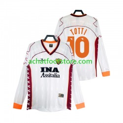 Maillot AS Rome Totti 10 Rétro Extérieur Tenue pour Homme 2002 2022 Manche Longue