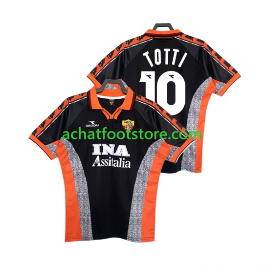 Maillot AS Rome Totti 10 Rétro 3ème Tenue pour Homme 1988 2002 Manche Courte