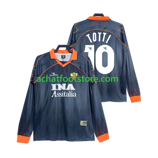 Maillot AS Rome Totti 10 Rétro 3ème Tenue pour Homme 2002 2022 Manche Longue