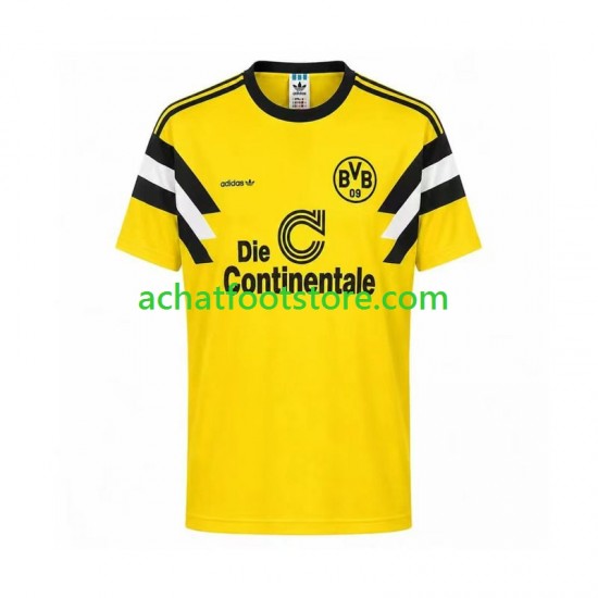 Maillot Borussia Dortmund Rétro Domicile Tenue pour Homme 1989 Manche Courte
